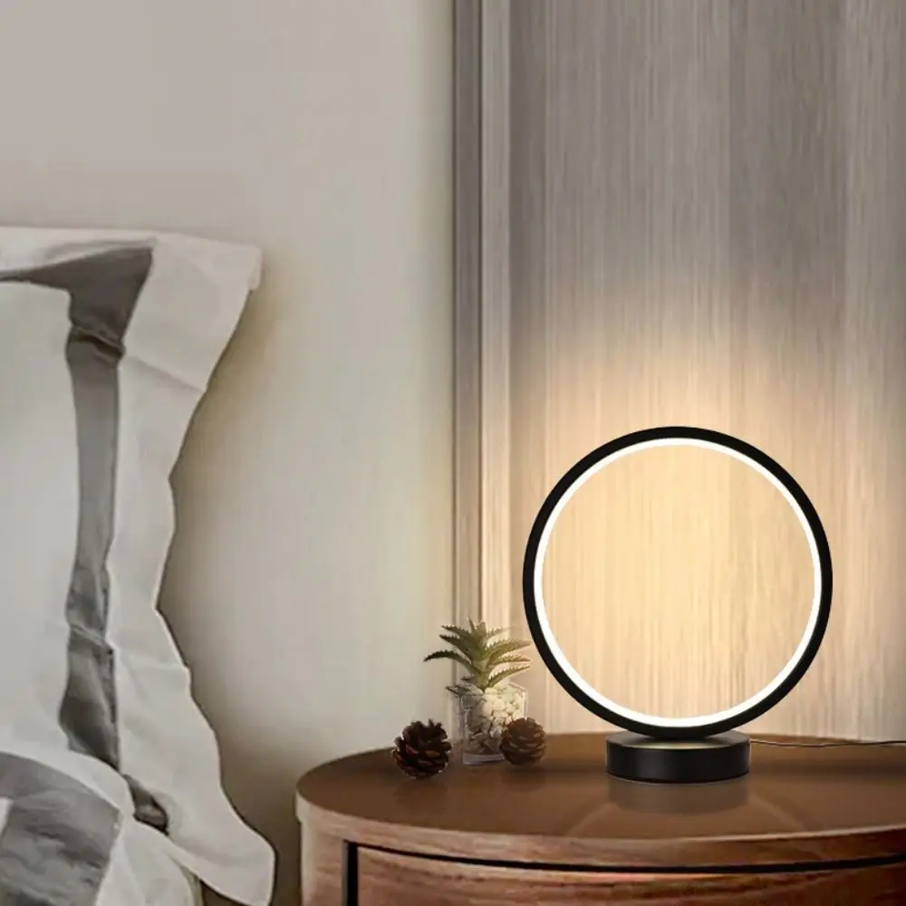 

Современная настольная лампа-кольцо LED с USB-подключением, креативный ночник для прикроватной тумбочки