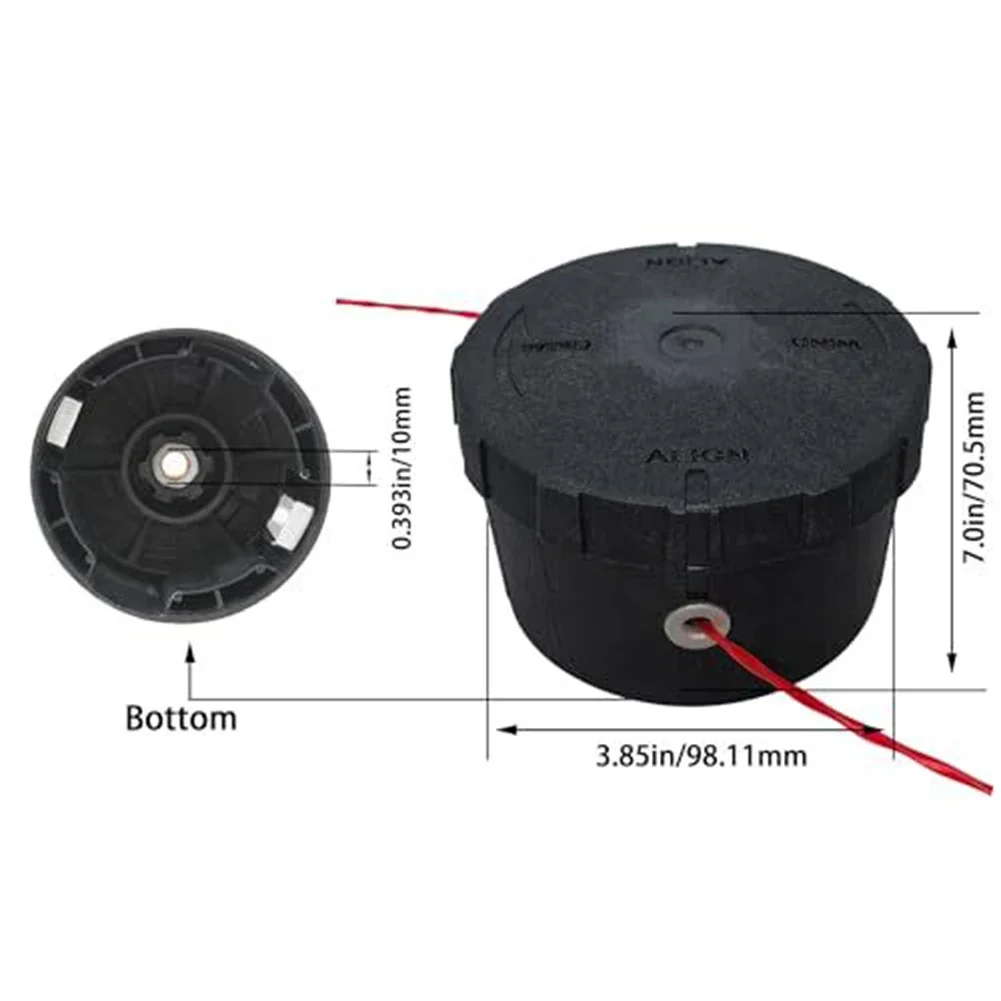 Efficient Cutting Performance Grass Trimmer Head Black String Trimmer Head Easy Installation Robust Construction