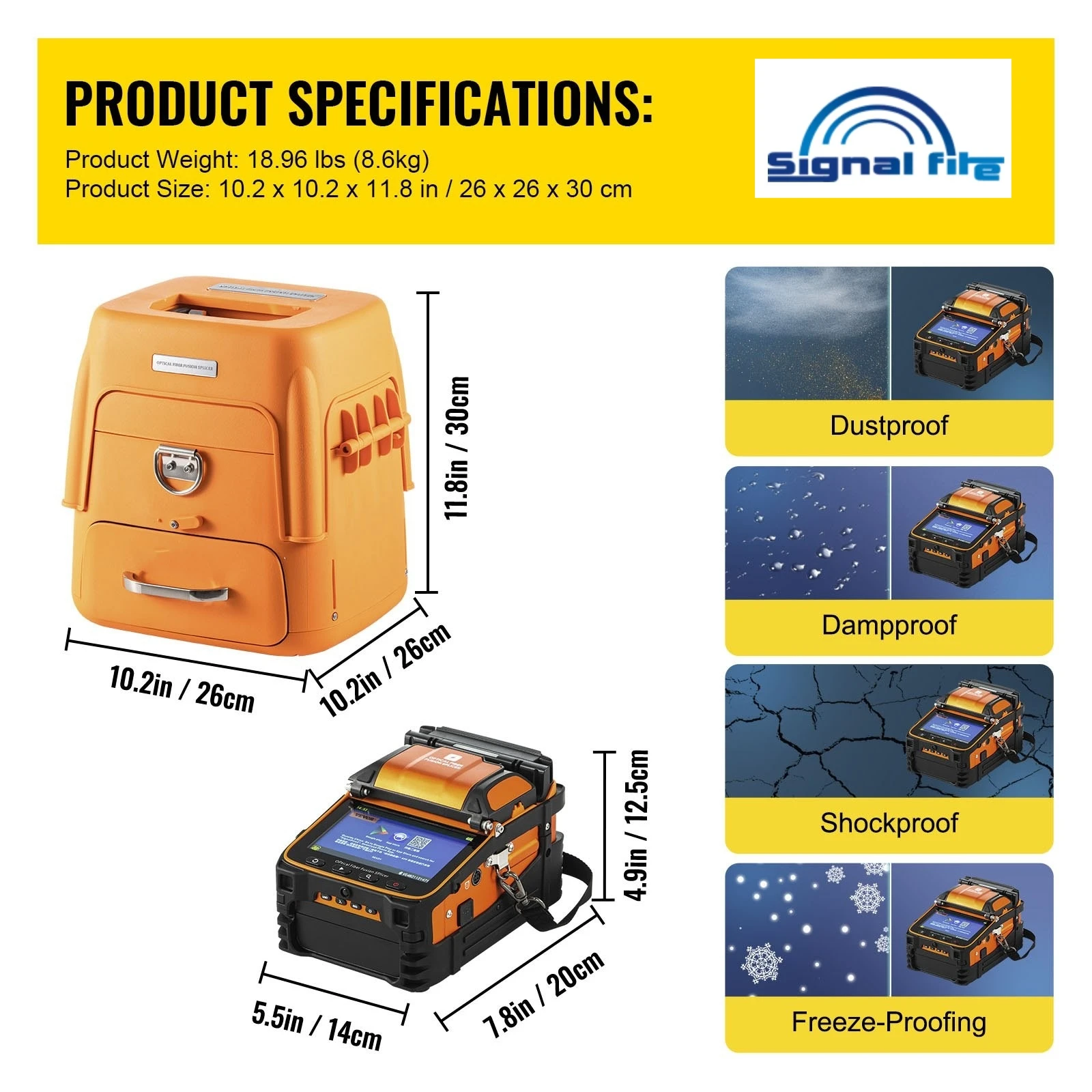 Imagem -06 - Original Signalfire Fibra Óptica Máquina Splicer Fusão Ai-9 Ai8c Núcleo Alinhamento Splicing Soldador Ferramenta Kits Opt Vfl