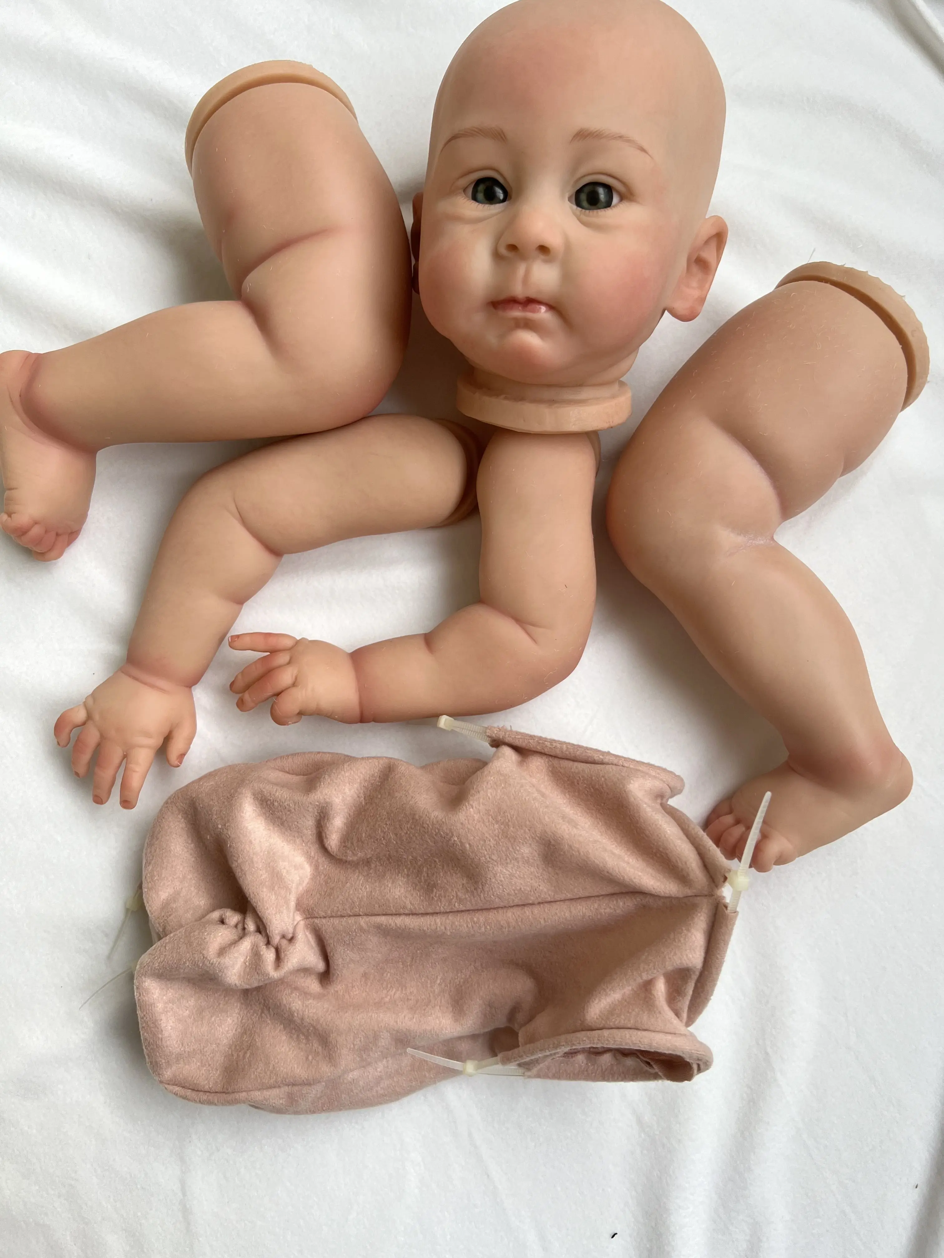 NPK 24inch Already Finished Painted Reborn Doll Parts Huxley Lifelike Painting with Visible Veins 3D Skin Cloth Body Included