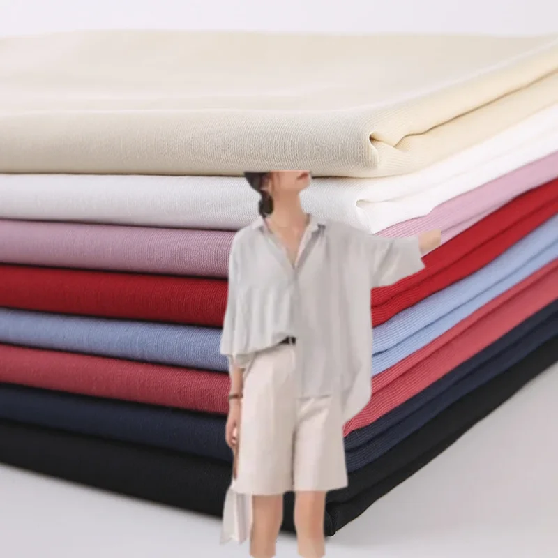 

Solid Color Micro Elastic Fabric for Drape Soft DIY Sewing Shirt Pants Dress T-shir Clothing Fashion Cloth Material By Meter