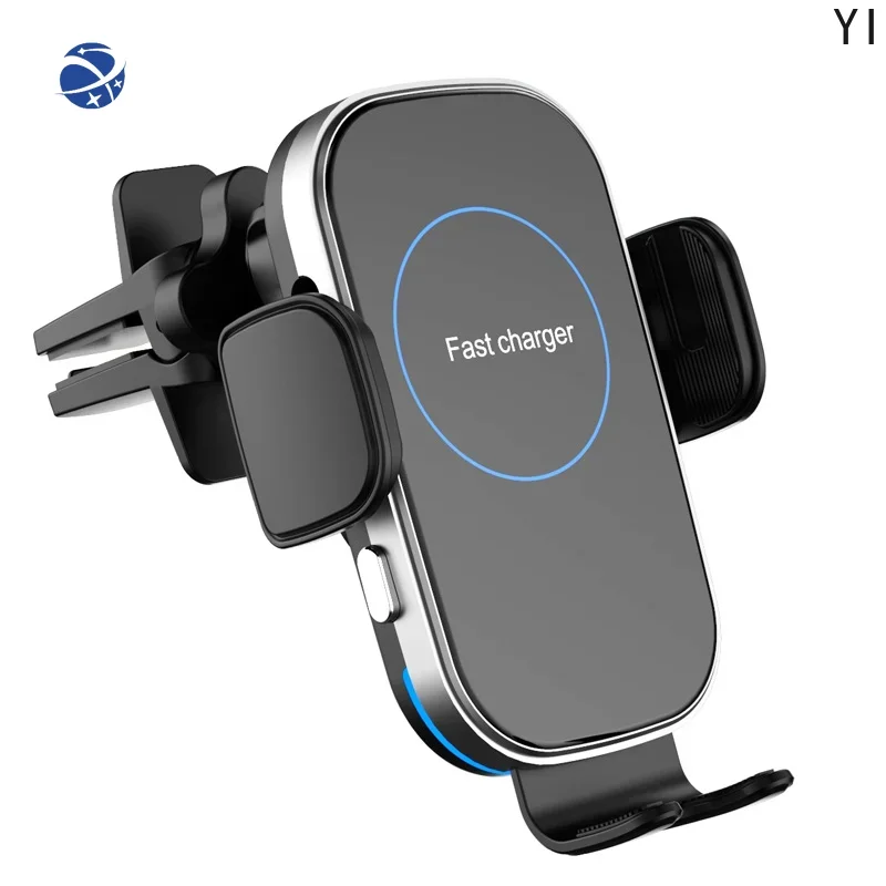 YYHC 15W Fast Charging Auto Clamping Car Phone Holder Wireless Charger Air Vent Car Phone Mount for iPhone Galaxy Car