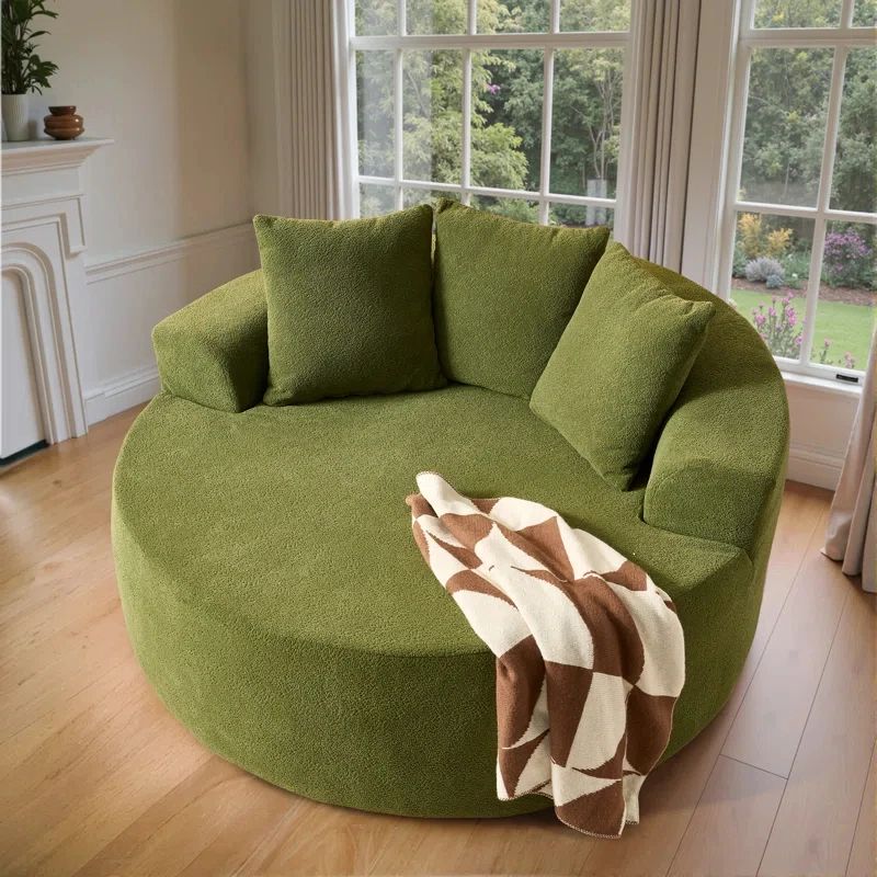 

Европейский модульный диван-трансформер круглой формы, зеленый, из плюшевого вельвета, для гостиной, без сборки