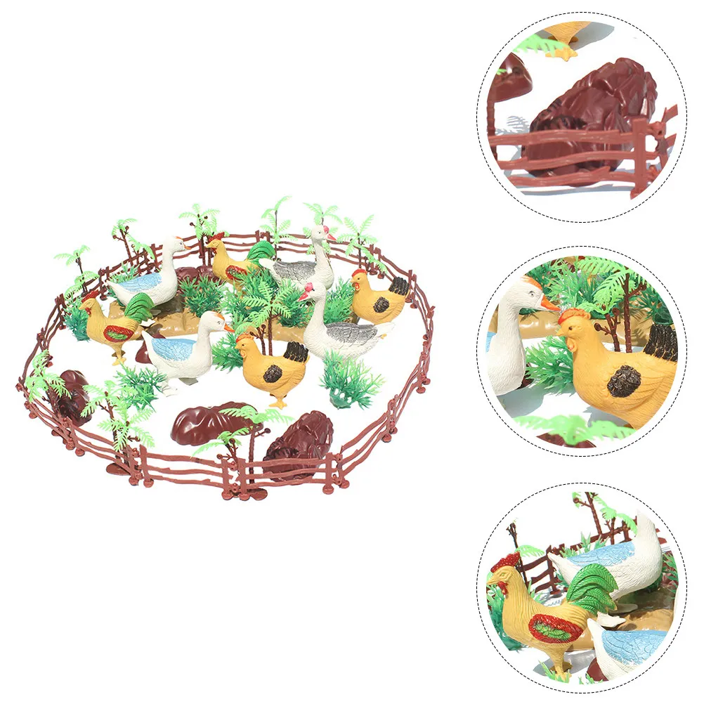 

Набор из 1 комплекта: Имитационный набор фермерских животных для детей, развивающий познавательный процесс, реалистичная сцена птичьего фермерского хозяйства, декор для дома и офиса, украшение для рабочего стола