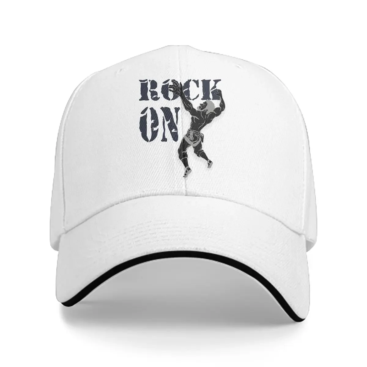 Washed Men's Baseball Cap Rock On Climbing Sticker Trucker Snapback Caps Dad Hat Mountain Climber Golf Hats