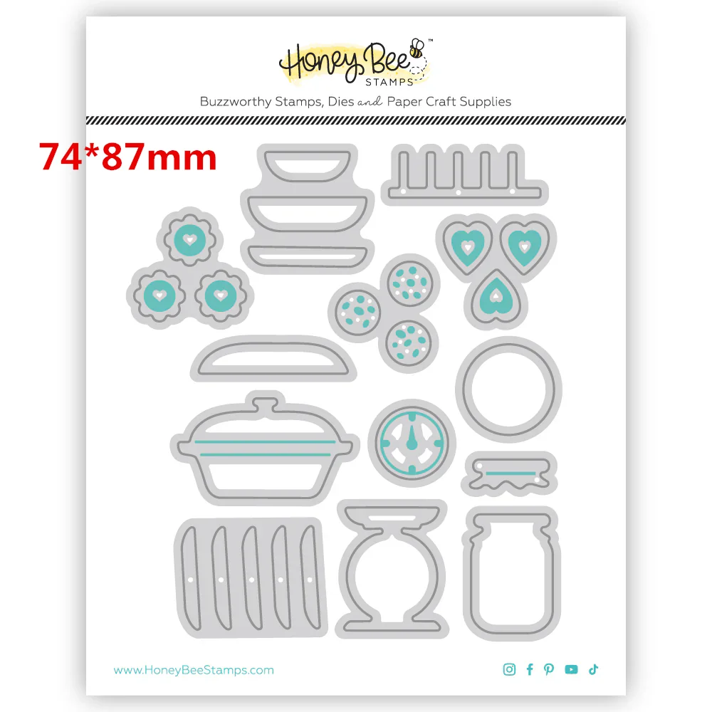 Hoosier Cabinet - Baking Add-On Christmas Cutting Dies for New 2024 Scrapbooking Paper Making Bee Frame Craft Card no Stamps