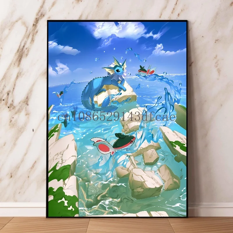 Pokemon classico Anime giapponesi Figure HD Poster Pikachu Periferica Decorazione moderna della stanza Charizard Immagine artistica Regali per bambini