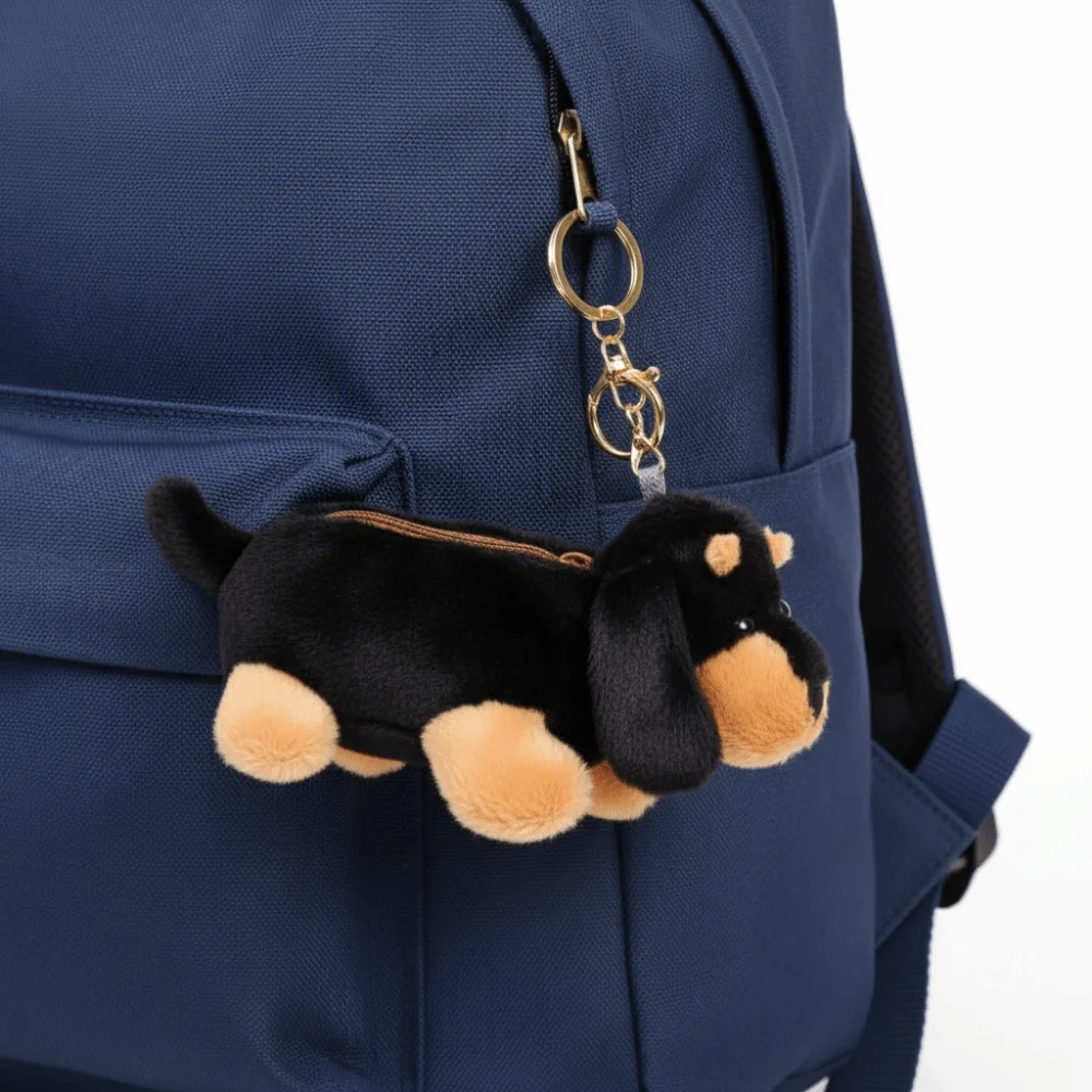 

Stuffed Dog Coin Purse Solid Color Large-capacity Cartoon Wallet Pencil Case Multi Functional Stationery Storage Bag