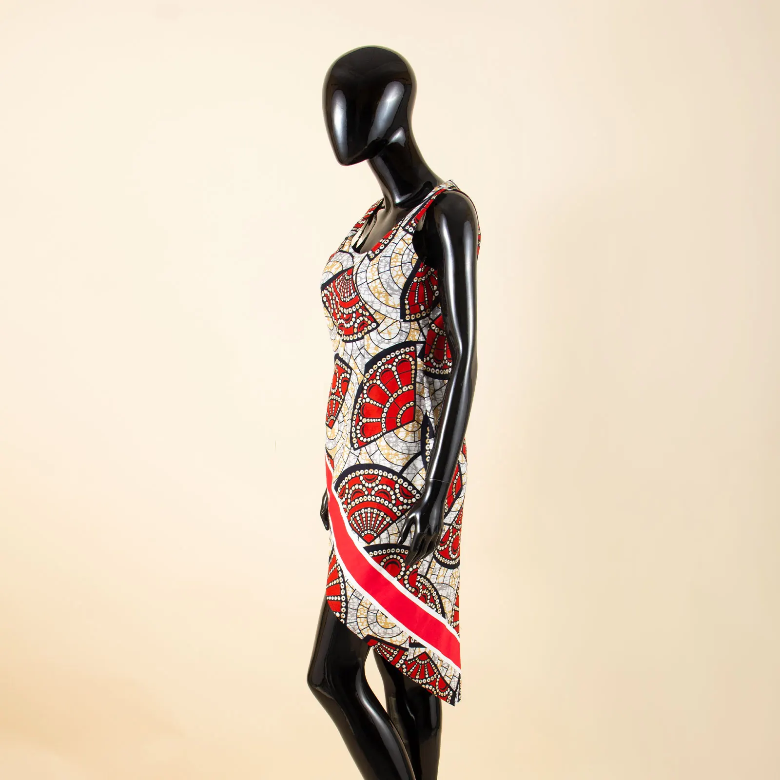 African Dresses for Women AFRIPRIDE Customized Africa Print Sleeveless O-neck Mid-calf Length Women Cotton Dress A1825057