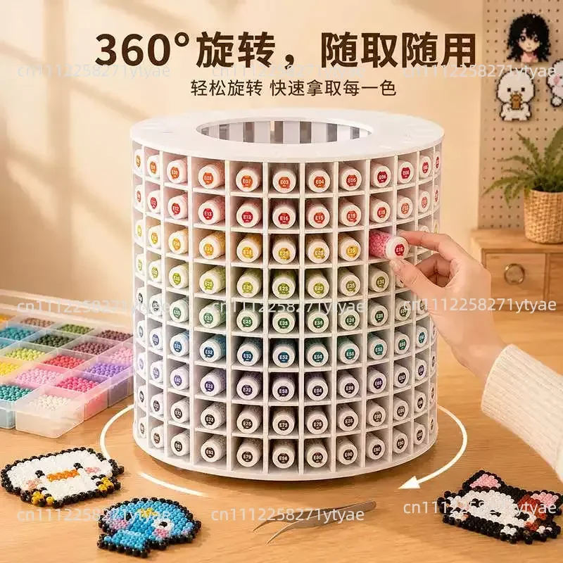Pindou storage rack 360-degree rotating desktop multi-layer grid bottle and can sorting and display rack