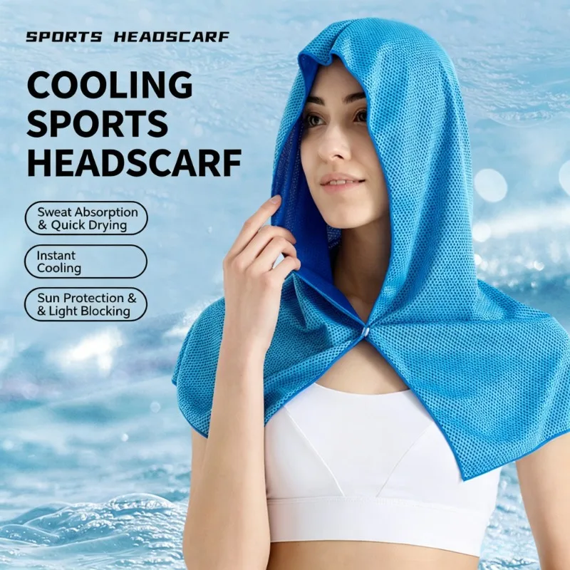 30*100cm Cooling Towel with Carry Pouch Quick Dry Sports Towel for Gym Running Fitness Yoga Hiking Camping