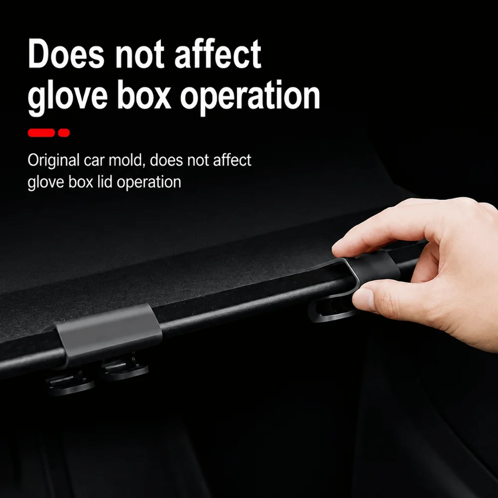 Durable ABS Glove Box Hooks Non-Slip Heavy Duty Bag Hooks Easy Install Car Purse Holder for Tesla Model 3 Model Y Car