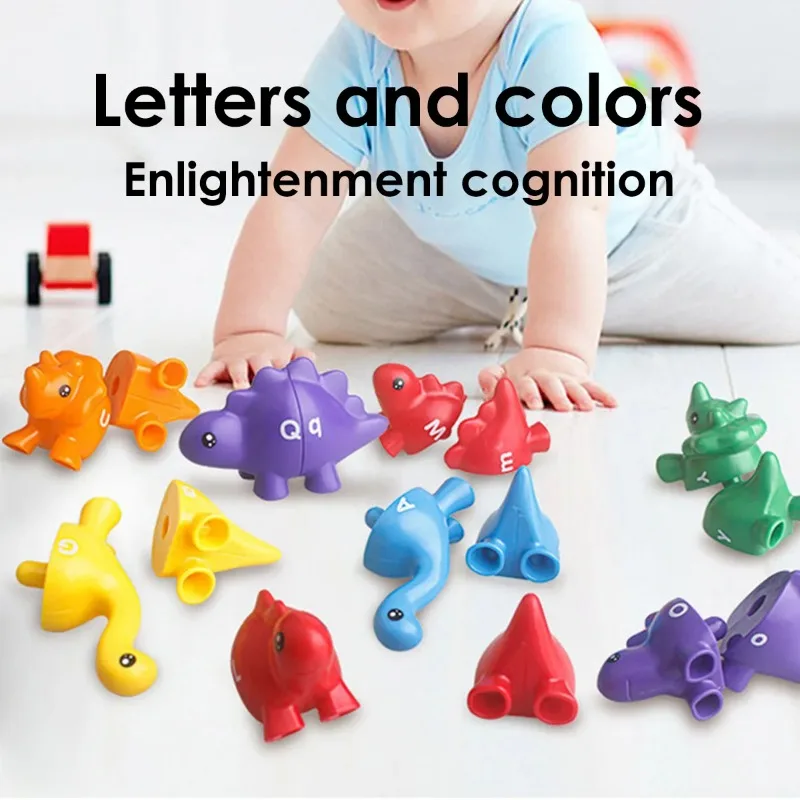Matching Dinosaur Toy With Storage Bucket Montessori Toys for Kids Counting Learning Toys for Toddlers Children Development Game