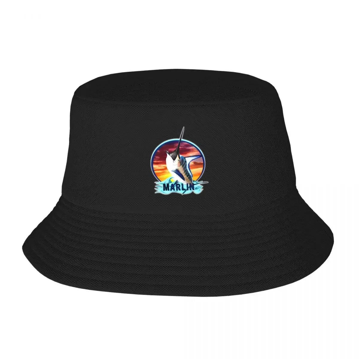 The marlin fish in deep sea fishing Bucket Hat Sun Cap New In Hat dad hat Rugby Men Women's