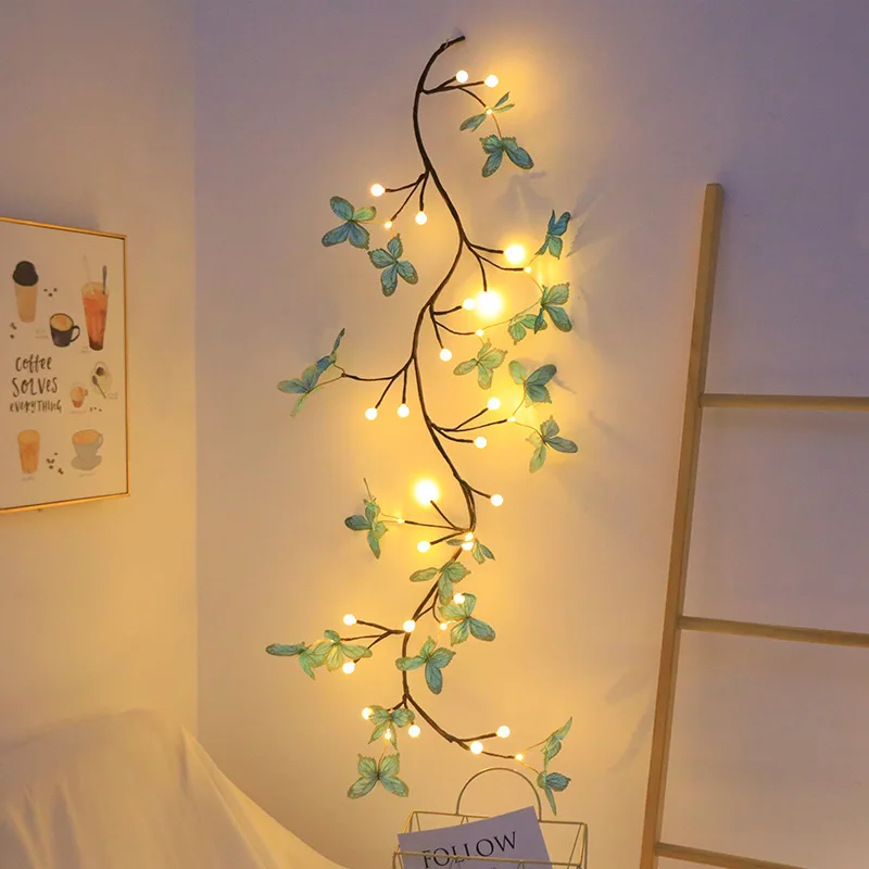 LED Butterfly Vine Lights Bendable Tree String Lights Romantic Atmosphere Lamp for Indoor Wall Decor