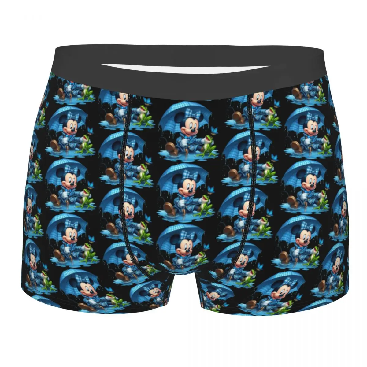 

Custom Mickey Mouse On A Rainy Day Underwear Men Stretch Boxer Briefs Shorts Panties Soft Underpants For Homme