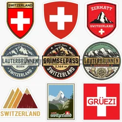 Autocollant Swiss Feel Alpine Cross pour fenêtre d'ordinateur portable, décalcomanies de décoration personnalisées, accessoires de moto, voiture et camion, Suisse