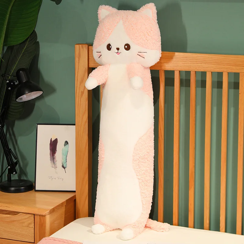 80CM-120M Cute Soft Long Cat Pillow Stuffed Plush Toy Office Nap Hug Pillow Home Comfort Cushion Decoration Dolls Gifts For Kids