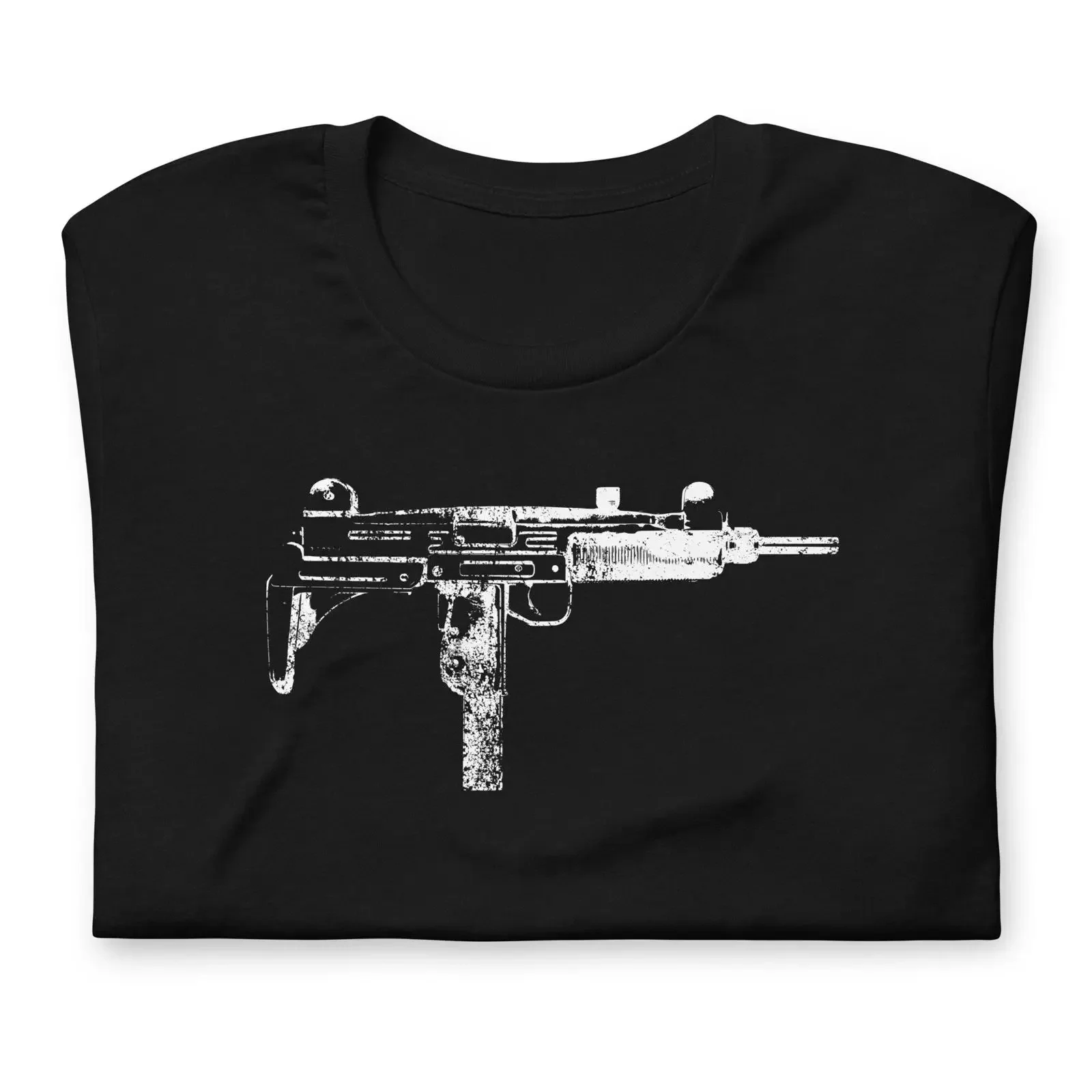Camiseta con diseño de rayos X vintage de la pistola subfusil Uzi 9MM, estilo vintage, lavada, transpirable, ropa de diseñador de moda, informal