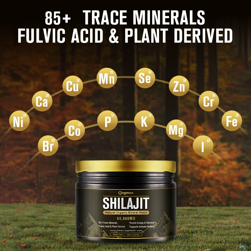 Orgmax Original Shilajit Resin Rich Fulvic acid & Trace Minerals,For Immune Health, Metabolism Overall Physical Health