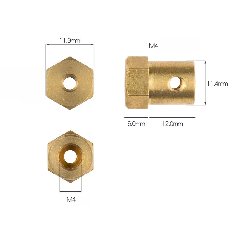 5pcs 2/3.17/3/4/5/6/7/8mm Brass Hex Motor Drive Shaft Joint Transmission Coupling Coupler Connector For Rc