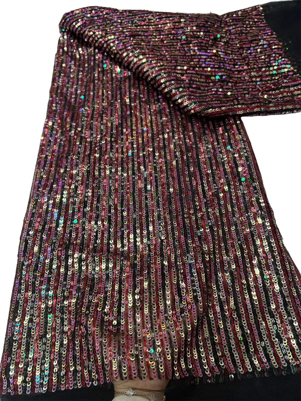 

Popular African Sequins Lace Fabric 2026 High Quality French Mesh Tulle Lace 5Yards Nigerian Lace Fabric For Woman Wedding Dress