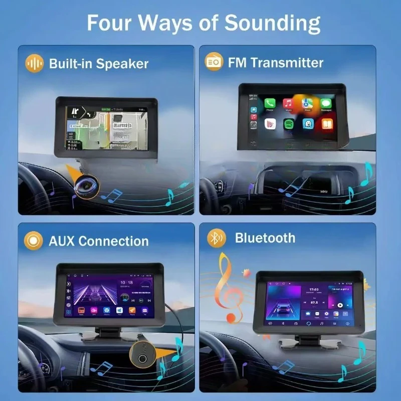 7 Portable Touch Automatic Wireless Interconnect Projection Screen Android Compatible Global Positioning System Reverse