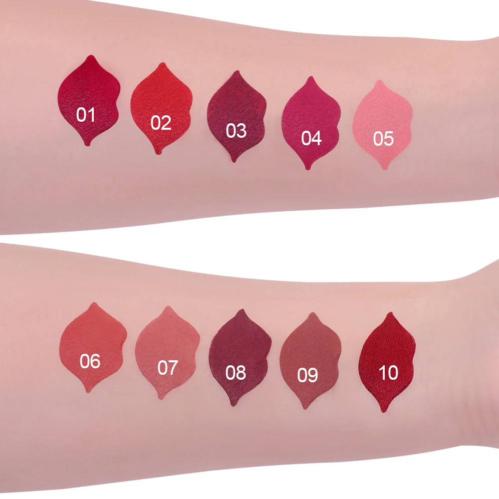 CmaaDu 10 colori rossetto opaco idratante e idratante a lunga durata, controllo dell\'olio, trucco e miglioramento del temperamento