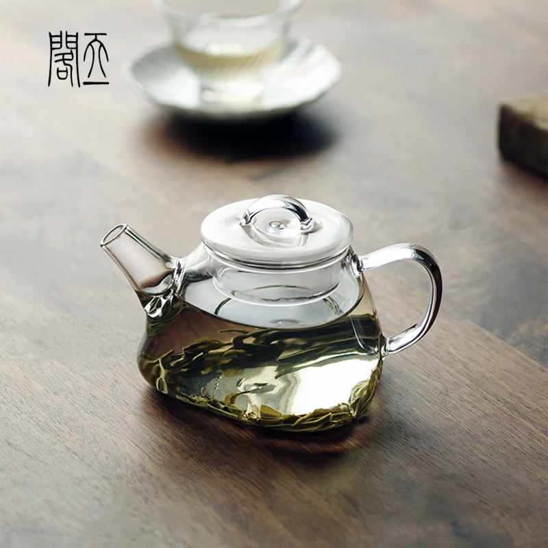 

Tiange Japanese Sle Glass Tea Pot Small Capaci e Stone Bowl Single Pot with Filter Heat Resistant Home Use Tea Pot