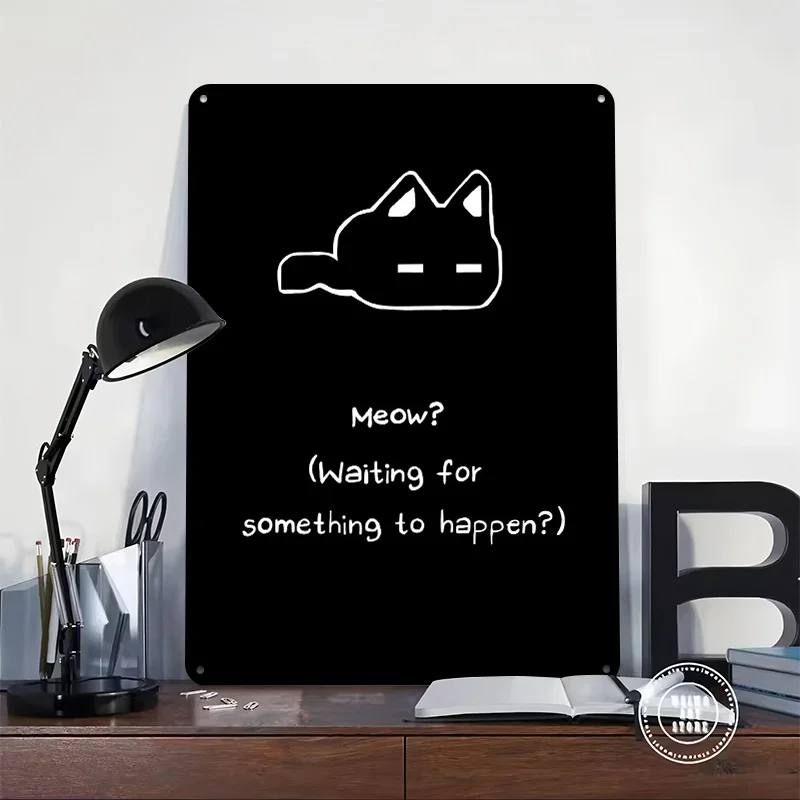 Omori Meow ? Metal Poster Customized Wall Art Retro Vintage Tinplate Signs for Man Cave Room Accessories Home and Decoration