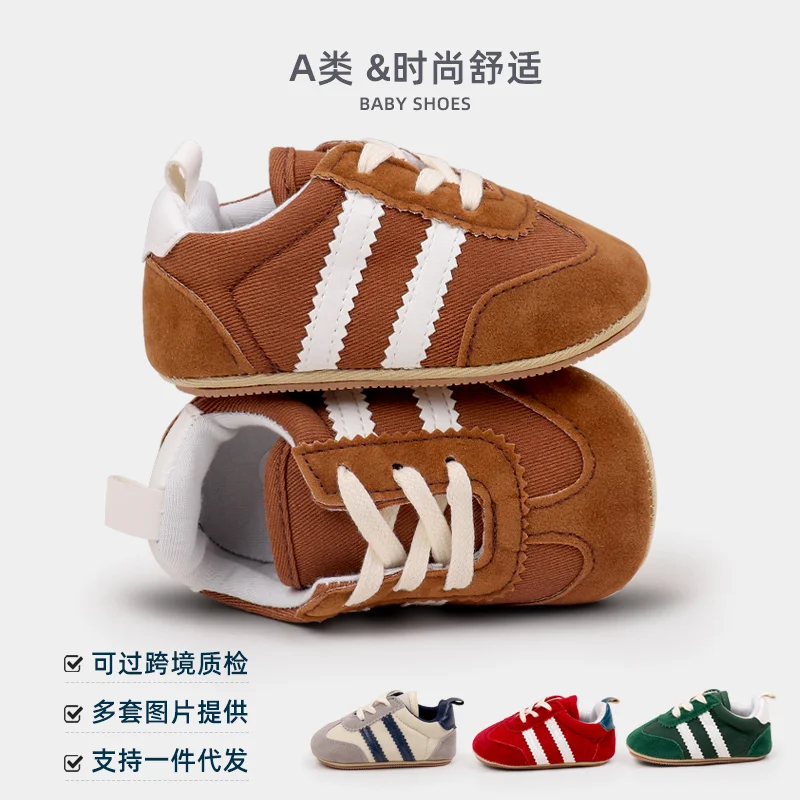 Hot Selling Baby Casual Sports Shoes Spring and Autumn Girls and Boys High Quality PVC Sole Anti Slip Prewalker Shoes BLS4034