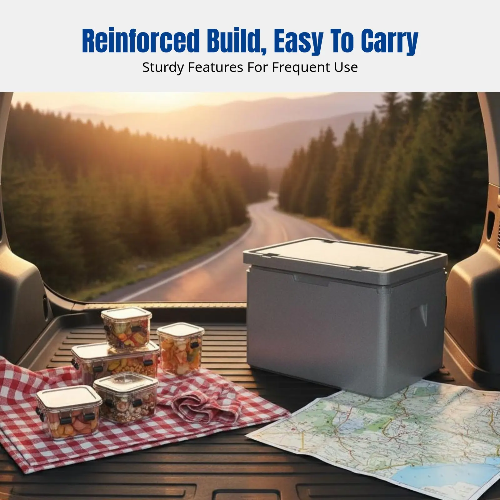 EPP Insulated Food Storage Box, Large Foam Cooler, Commercial Outdoor Thermal Container, Car Delivery, Multi-Scenario, Random