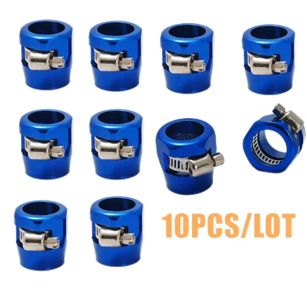 AN-10 (AN10) 20mm Blue Hose End Finisher Fuel Oil Water Pipe Jubilee Clip Clamp For SS Braided Rubber Internal Line EP-OKUAN10