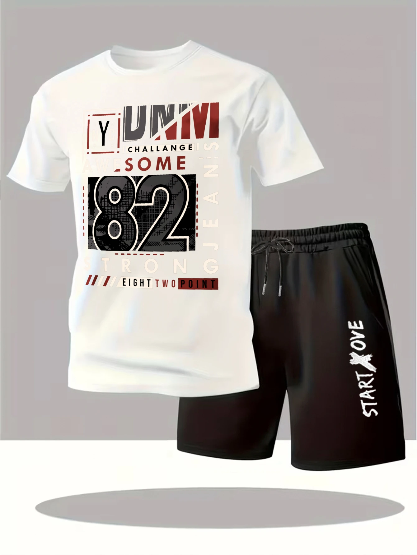 

Мужские комплекты 2025: Новинка! Модный костюм с принтом для мужчин, комплект из свитшота и шорт, мужская одежда, графический принт, короткий рукав