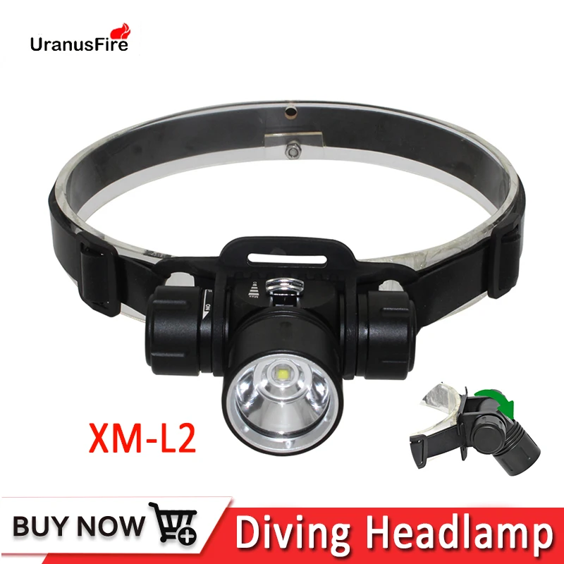 

Diving headlamp Scuba dive headlight XM-L2 Waterproof LED head lamp Underwater fishing head light lamp