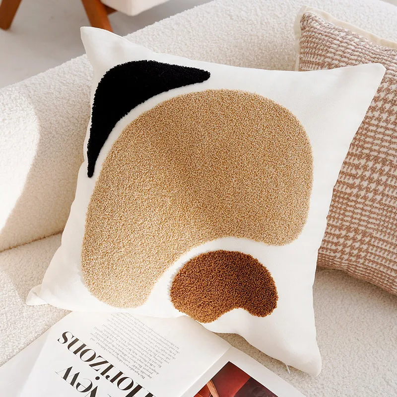 45x45CM Brown Vintage Nordic Throw Pillow Cover Cream Light Luxury Sofa Cushion Waist Cover Simple Decorative Pillowcases