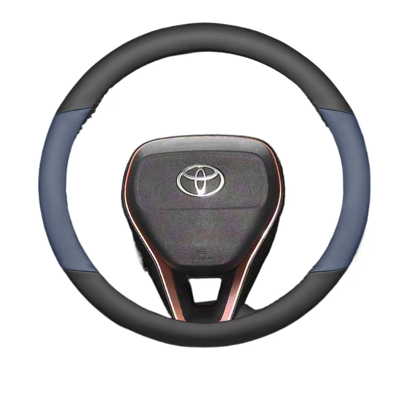 غطاء عجلة قيادة السيارة من الجلد لملحقات تويوتا جراند هايلاندر 2024 2025 2026