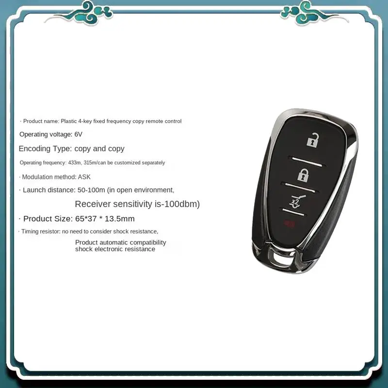 Easy To Use 4 Channel Cloning RF Remote Control Copy Duplicator Key Distance Learning Electric Garage Door Controller 433 Mhz