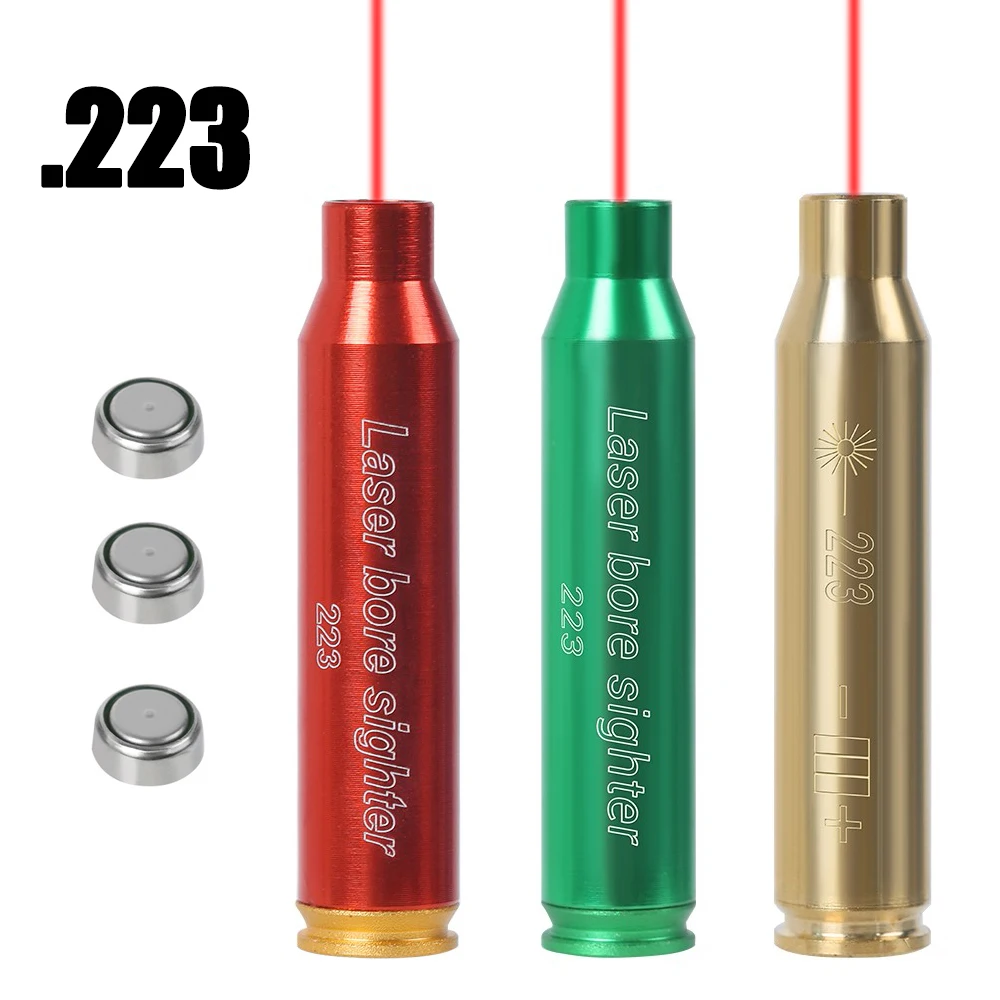 . 223 Red Dot Laser Boreighter 223 5.56Mm Cartridge Laser Boring Zicht Met Batterijen Voor Shotgun Jachtgeweer Gericht