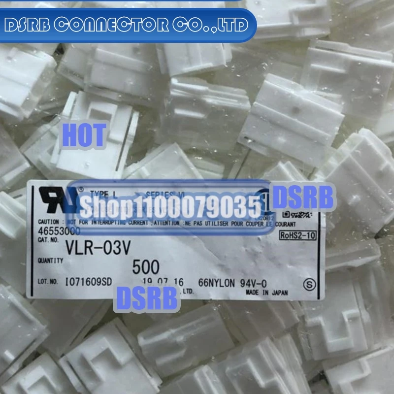 100pcs/lot VLR-03V Plastic shell 3P 6.2MM legs width 100% New and Original connector