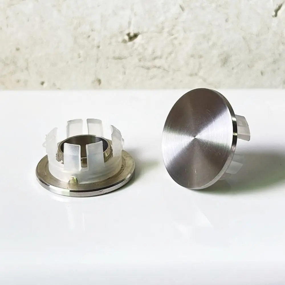Stainless Steel Sink Overflow Covers Round Replacement Wash Basin Overflow Ring Plug Sink Hole Cover Kitchen Bathroom Supplies