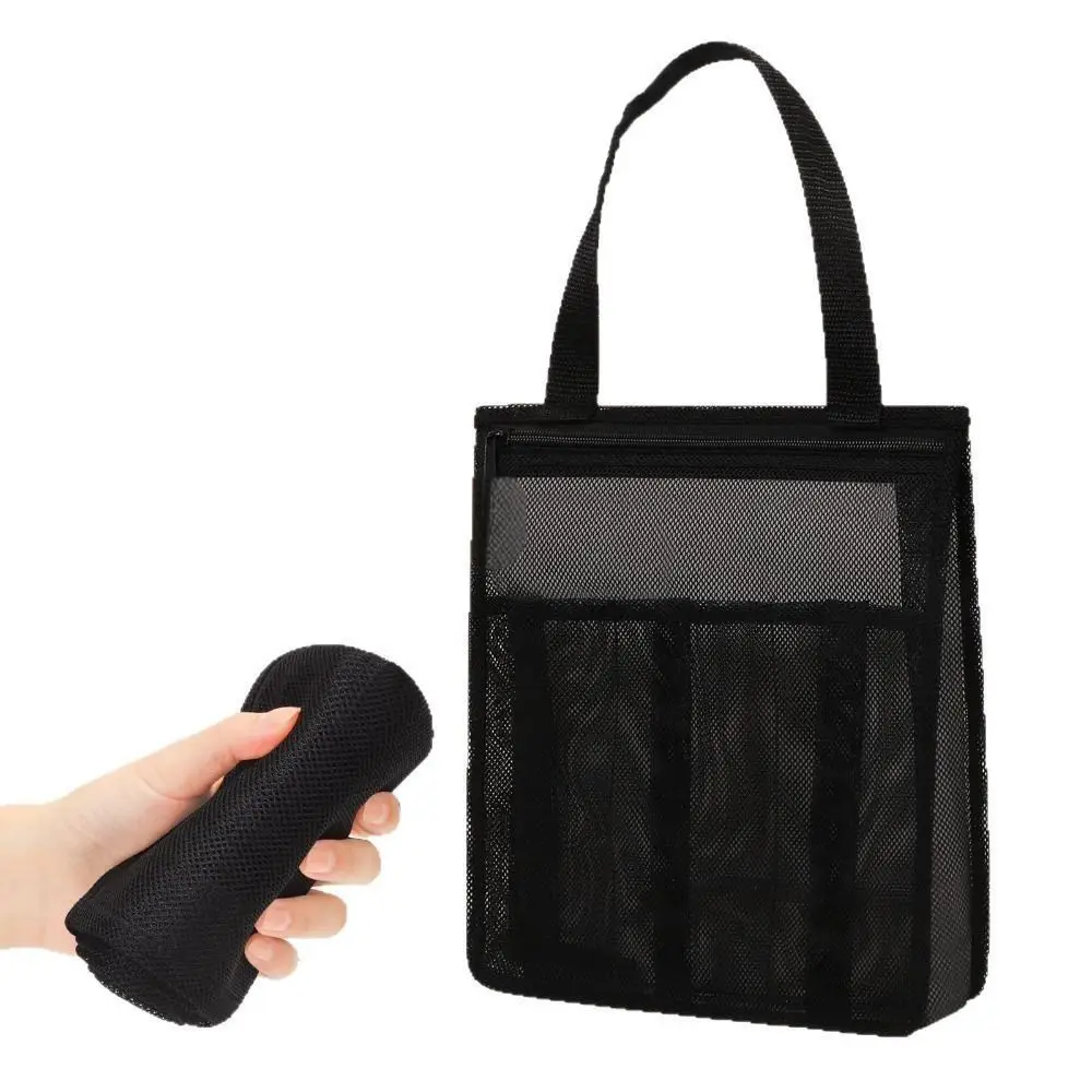 

Быстросохнущая сетчатая сумка для хранения душа с 4 карманами, прозрачная пляжная сумка-тоут, большая вместимость, модный органайзер для туалетных принадлежностей, фитнес