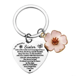 To My Beautiful Sister Keychain Gift Be Braver Be Stronger Be Beautiful Keychain Inspiration Gift Graduation Keyring Present