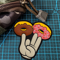 'Shocker Donuts' Morale Tactical Patch 3D PVC Funny Hook&Loop Emblem Humorous Donuts Finger Badge DIY Military Backpack Stickers