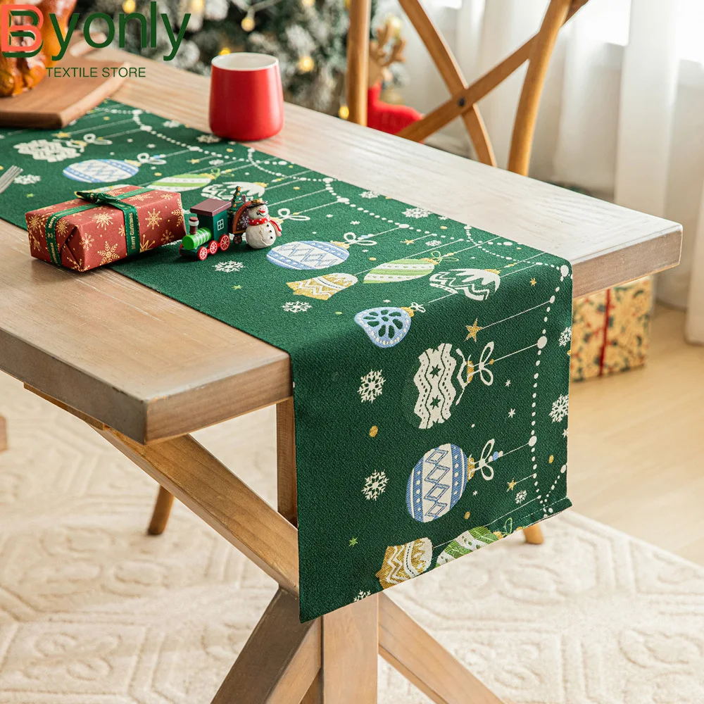 Christmas Jacquard Table Flag Decoration Long Dining Table Mat Tea Table Cover Cloth Shoe Cabinet Cabinet Cover Cloth