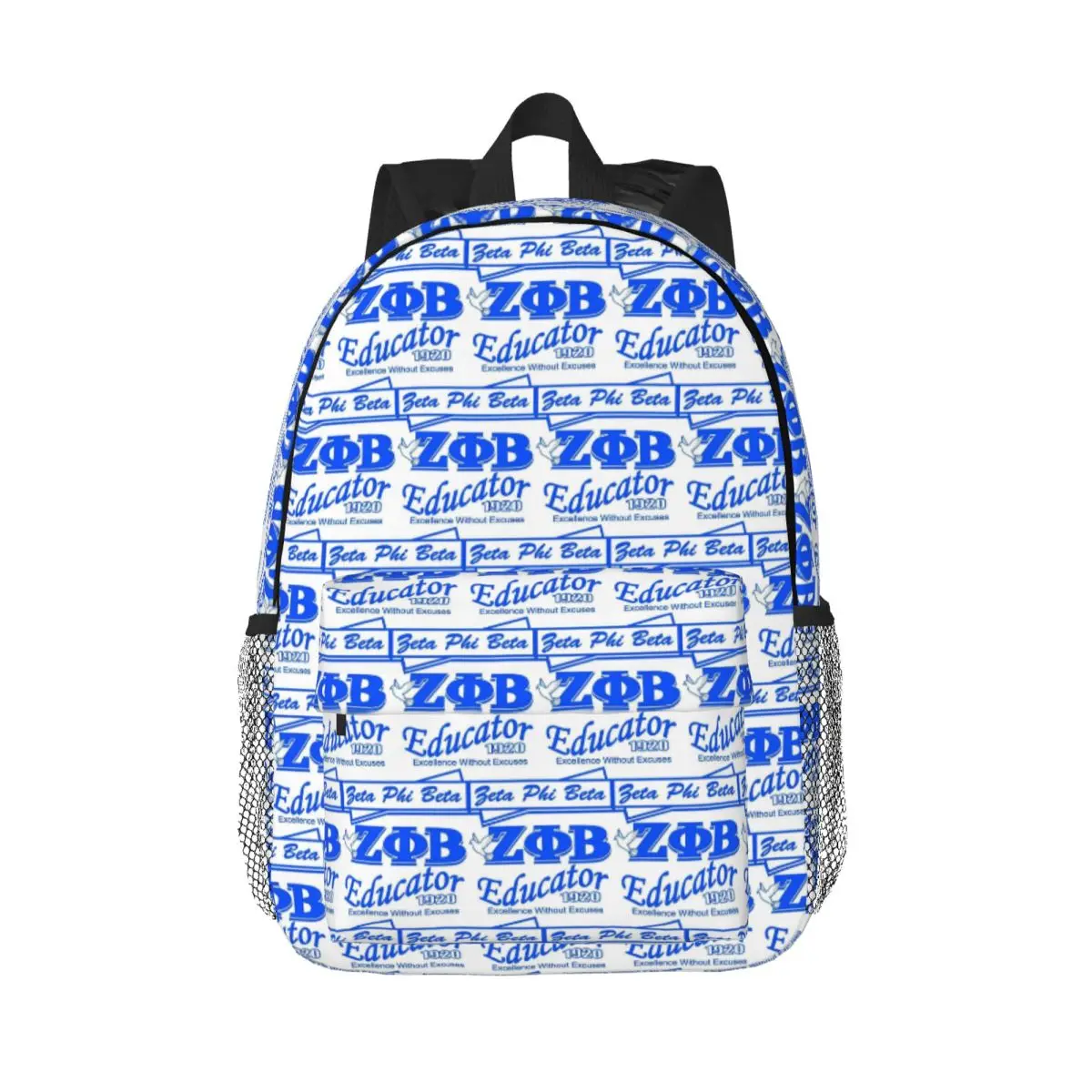 

Zeta Phi Beta Greek Letter Backpack Hot Sale Daypack Large Capacity Boys Girls BookBag Shoulder Bags for Men Women School Bag