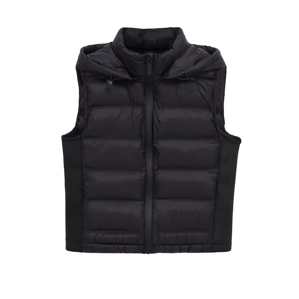 

Осенне-зимняя новая женская одежда контрастного цвета, дизайн в полоску с капюшоном, хлопковая куртка, жилет, жилет, куртка