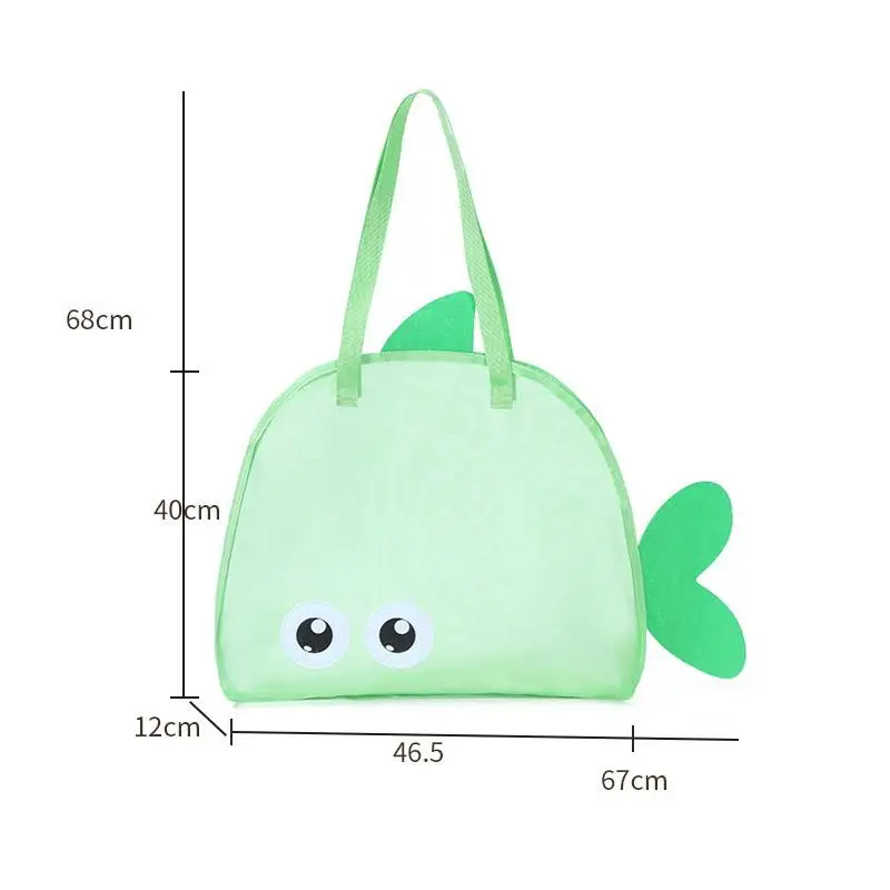 Cute Large Capacity Storage Bag Portable Foldable Mesh Sand Digging Toy Organizer Pouch For Beach Travel Outdoor Sports