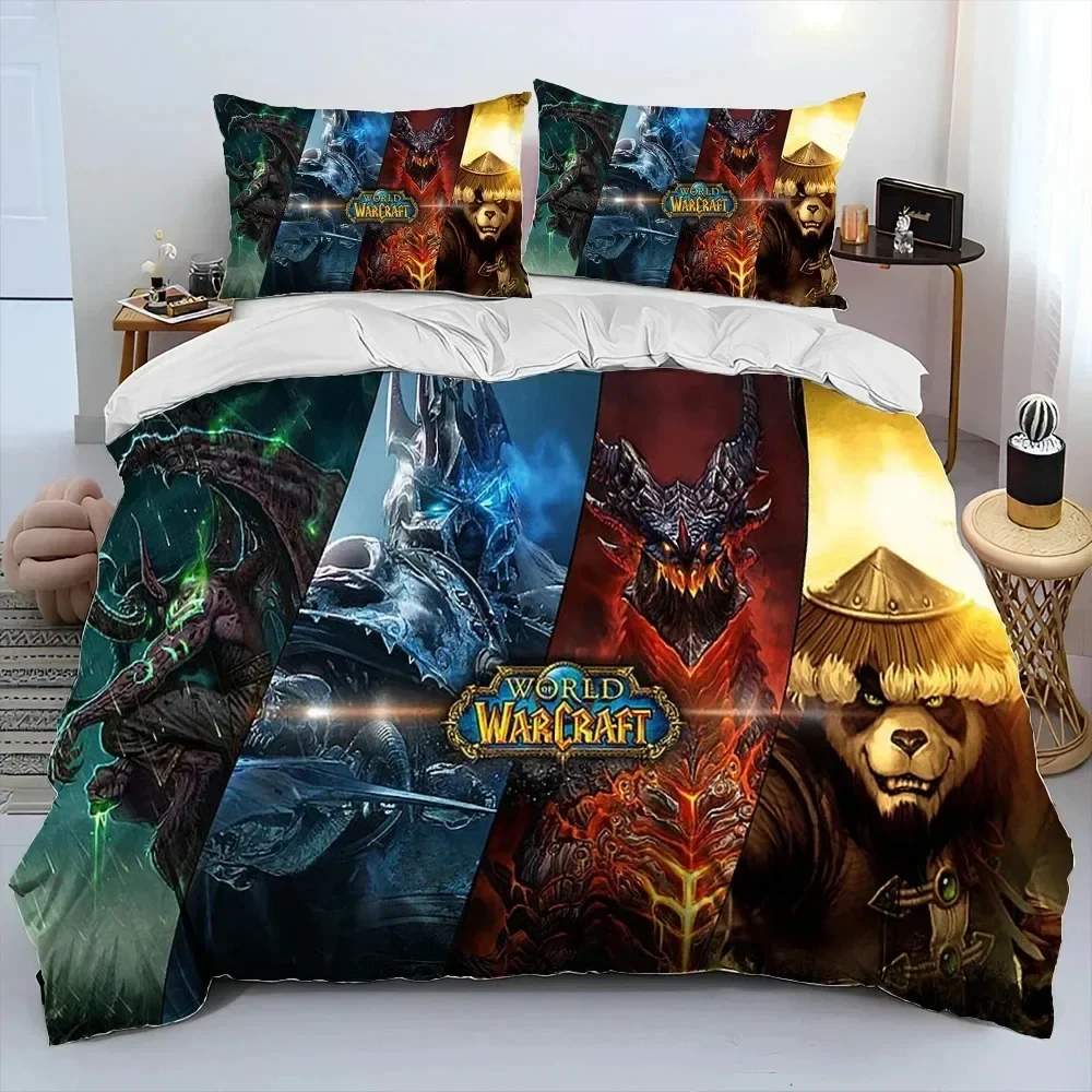 3D Print Game World Warcraft WOW Bedding Set Duvet Cover Bed Set Quilt Cover Pillowcase Comforter king Queen Size Boys Adult