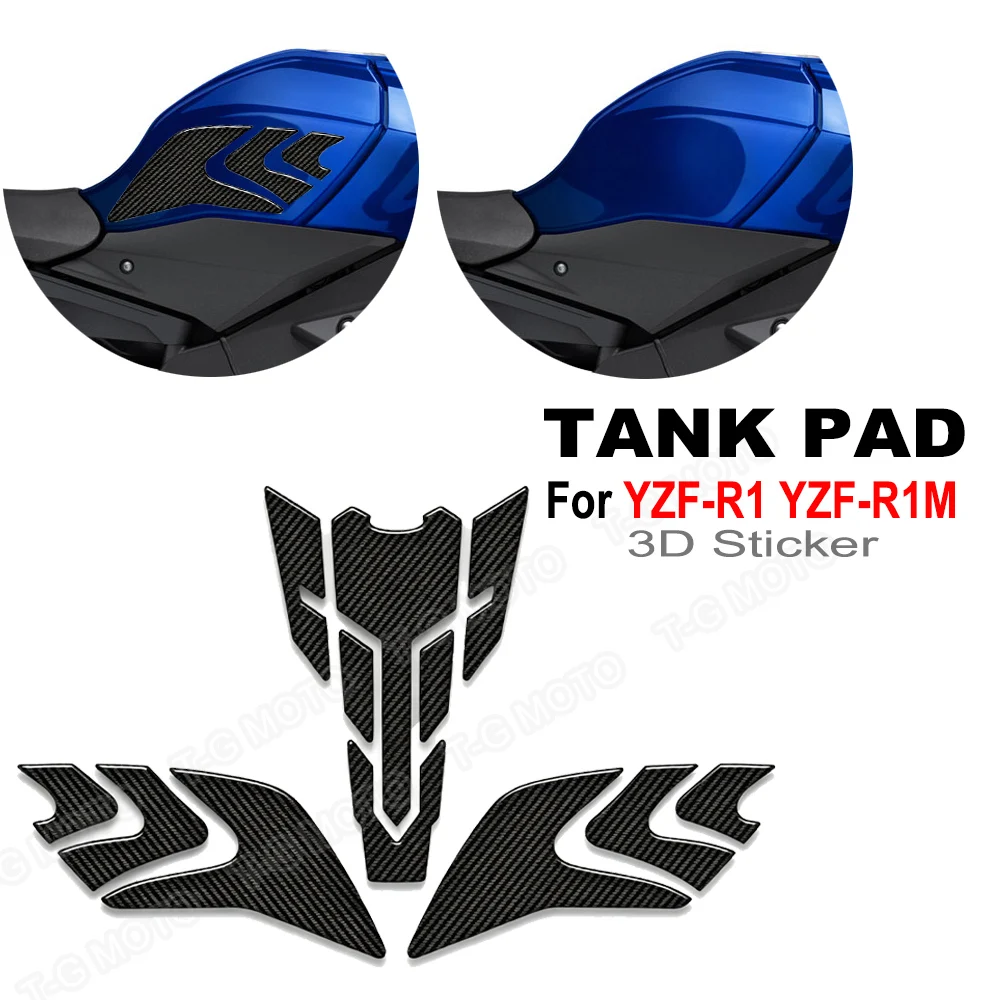 Motorcycle Tank pad Stickers Protection kit Waterproof For YZF-R1 YZF-R1M YZFR1 YZFR1M YZF R1 R1M 3D Resin Protective Sticker